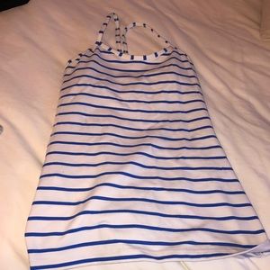 BRAND NEW lululemon Y tank size 4 blue/white